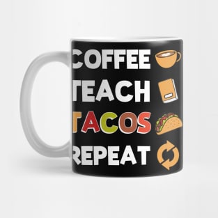 Cinco de mayo for teacher Coffee Teach Tacos Repeat Mexican Mug